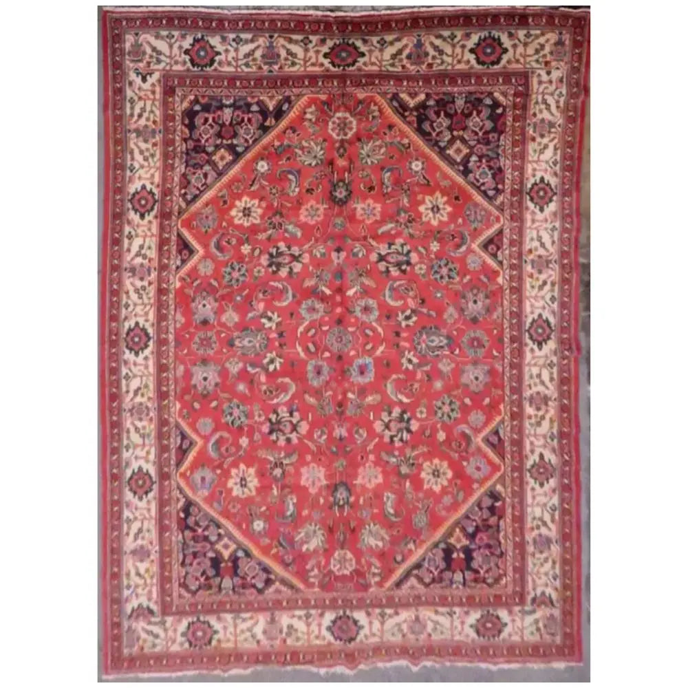 One Of The Kind Persian Tabriz Rug 12'9" x 9'4" zandirugs